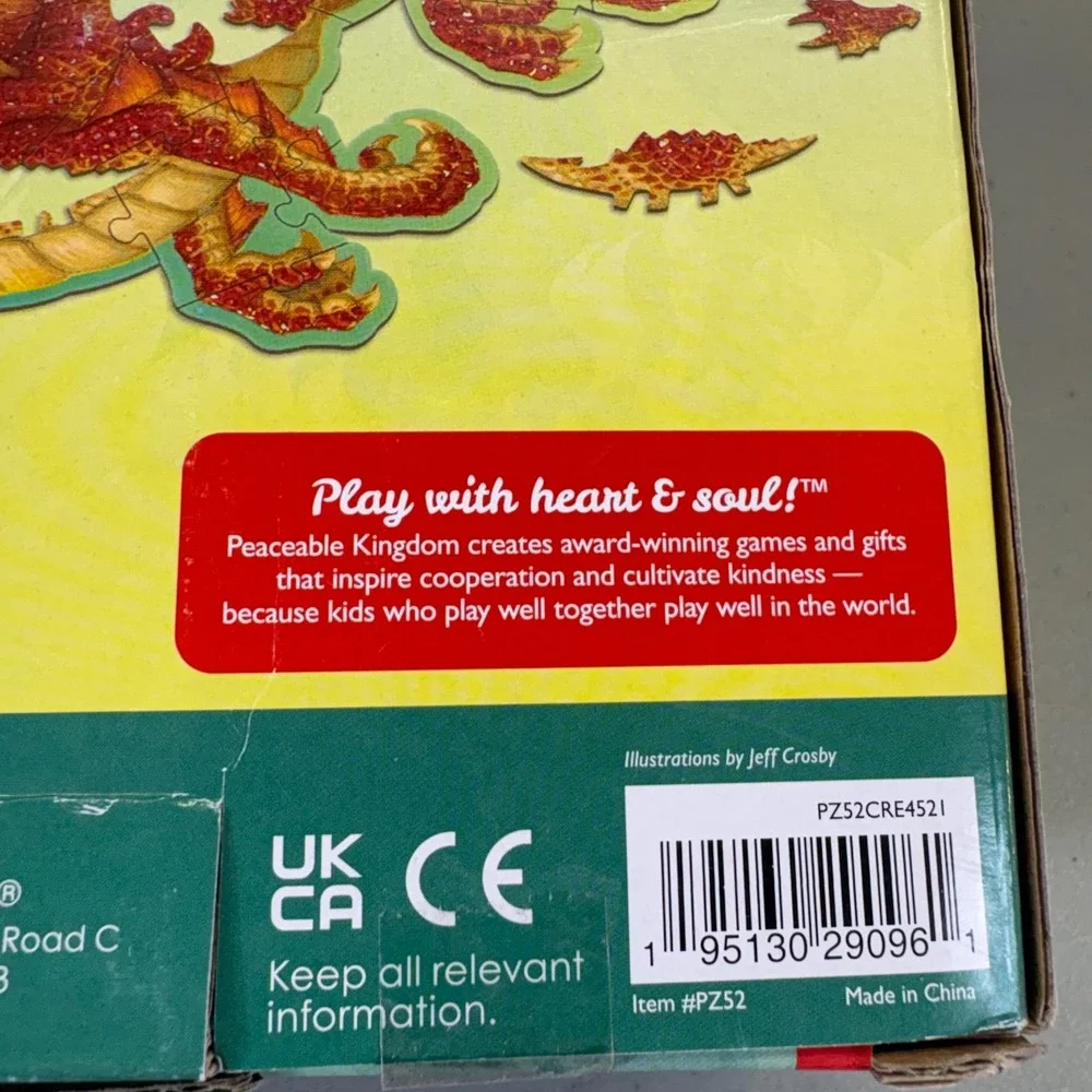 Peaceable Kingdom Shiny Dragon Floor Puzzle 55 Piece Foil Accents Ages 5+ PZ52